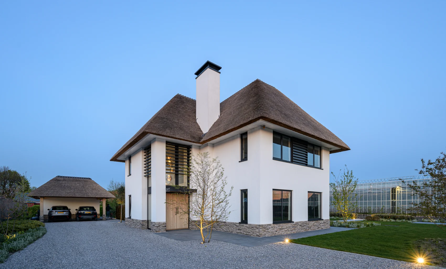 Landelijk moderne rietgedekte villa